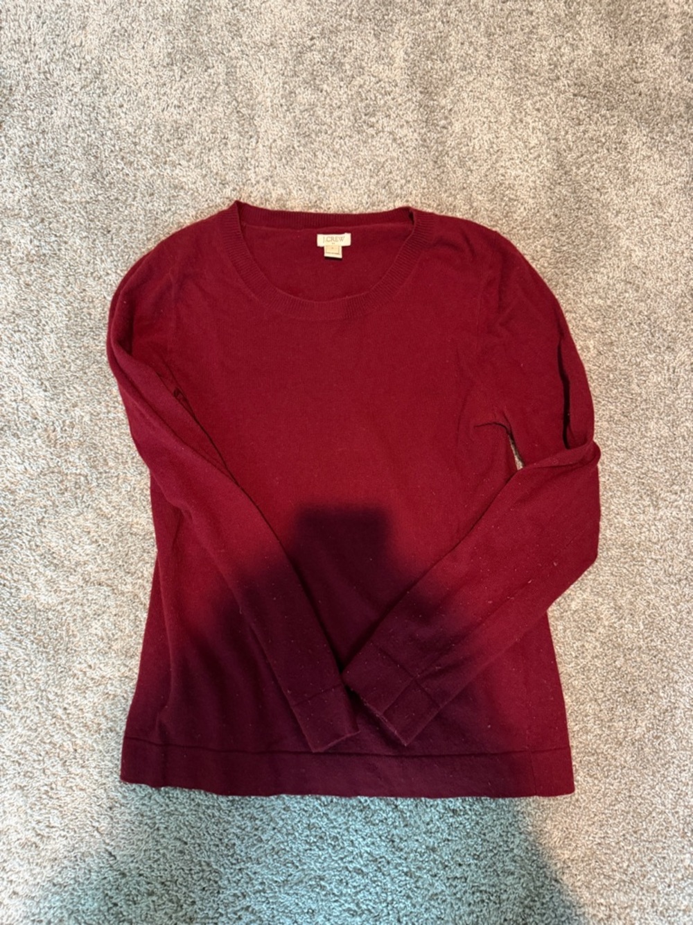 J. Crew Merino Crewneck Sweater in Wine Red
